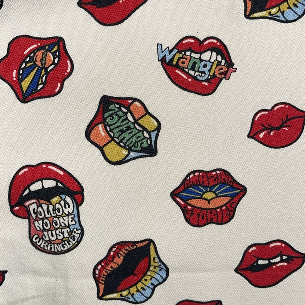 Free People White Jeans with Colorful Print - Picture 9 of 10